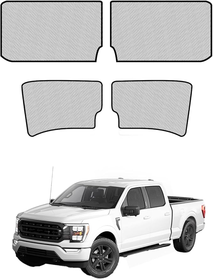 Car Window Shades for Ford-F150(2015-2025),4 Pack Car Window Cover for Baby Sun Shade Blocker Breathable Mesh,Reduce UV Rays & Heat Insulation Privacy Protection for Camping, Travel, Sleep