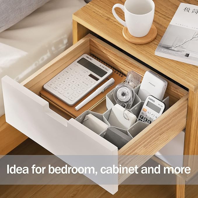 MORNITE 2 Sets Sock Drawer Organizer, Drawer Divider Organizer for Underwear Socks Ties Belts Assemble Honeycomb Separator Cl
