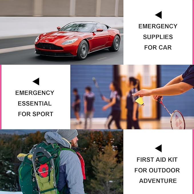 305Pcs Car First Aid Kit Refill Supplies for Business Home First Aid Emergency Kits for Office Business Compact Lovely Bag fo