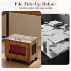 Sbanmao Small File Cabinet Cart Under Desk, Rolling Filing Cabinet for Home Office, Hanging File Organizer Box on Wheels, Mob