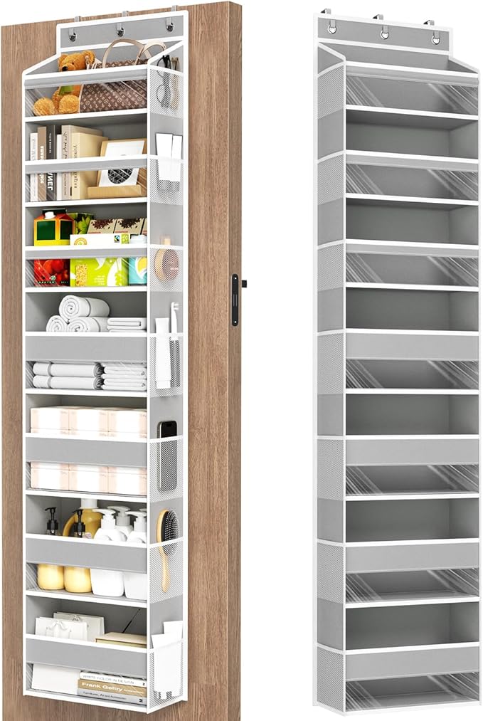 Mefirt Over The Door Organizer, 7 Tier Door Hanging Organizers with 7 Large Pockets 12 Side Pockets, Behind Door Storage Hang