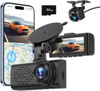 4K Dash Cam Front and Rear, 4K+1080P Dashcam, Dash Camera for Cars with 5GHz WiFi & App Control, GPS, 64GB Card, 24H Parking 