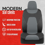 Motor Trend Waterproof Car Seat Covers Full Set – Black & Gray Seat Covers for Car Front & 60/40 Split Back Bench - Carseat C