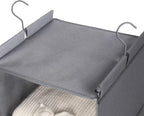 MAX Houser 4-Shelf Hanging Closet Organizer, Space Saver, Cloth Hanging Shelves with 2 Side Pockets, Foldable (Grey)