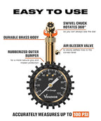 Vondior Tire Pressure Gauge (0-100 PSI) Certified ANSI Accurate with Large 2 Inch Easy to Read Glow Dial, Low - High Air Pressure Gauge. Tire Gauge for Car and Trucks Tires