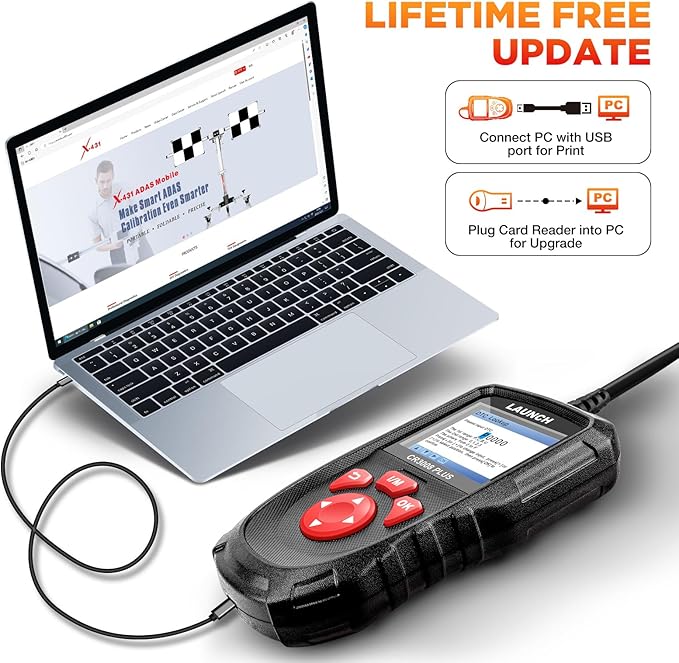LAUNCH Professional OBD2 Scanner Diagnostic Tool CR3008 Plus,One-Click I/M,Lifetime Update Code Reader,Enhanced Check Engine