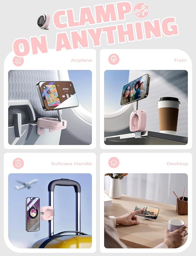 LISEN Easter Basket Stuffers for Teens Boys Girls Adults Gifts: Airplane Travel Essentials Women Phone Holder Pink Room Decor Desk Travel Accessories Cruise Spring Break Essentials 2026