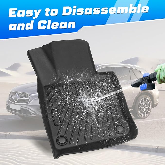 Sunsdrew All Weather Floor Mats for Mercedes Benz GLC 300 / GLC 43 AMG 2023-2025 2026 Accessories TPE Rubber Car Mats Heavy Duty Raised Edge