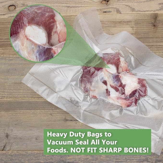 Vacuum Sealer Bags Rolls Compatible with FoodSaver, 2 Pack 11" x 25' and 2 Pack 8" x 25' Fit Inside Machine Commercial Grade 