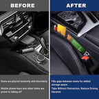 2PCS Car Seat Gap Filler, Vehicle Seat Organizer for Avoiding Dropped Items, Fill The Gap Between Seat and Console, No Drop Seats Guard for Coins Wallets Keys, Universal Car Accessories (Black)
