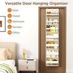 Mefirt Over The Door Organizer, 7 Tier Door Hanging Organizers with 7 Large Pockets 12 Side Pockets, Behind Door Storage Hang
