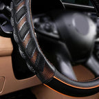 Flying Banner car Steering Wheel Cover Faux Leather Massage Universal fit 3D Honeycomb Hole Anti-Slip Sporty 15 Inches (Orang