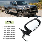 Right Passenger Side Mirror Compatible With 2016 2017 2018 2019 2020 2021 2022 Toyota Tacoma With Manual Folding Power Glass Heated Matte Black Replace#8791004220 (5Pins)