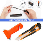 AUTODECO 126pcs Roadside Emergency Car Kit - Auto Safety Kit Vehicle Outdoor Automotive Interior Kits with Jumper Cables