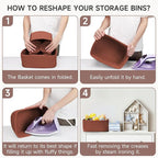 3-Pack Shelf Baskets for Organizing, Closet Organizer Bins, Small Woven Baskets, Rope Toy Basket, Storage Basket for Shelves,