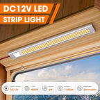 12 Volt LED Lights, Enclosed Trailer Light, RV Interior Lighting, 4000K String Lights for Trailer, Truck, Van, RV(2Pack, Silver)