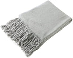 Homiest Decorative Knitted Throw Blanket with Fringe - Lightweight Acrylic Knit Blanket Soft & Cozy Tassel Blanket for Couch 