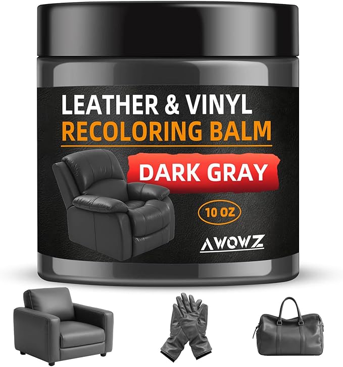 Leather Recoloring Balm - Scratch Repair & Color Restore Kit for Faded Leather, Leather Couch & Car Seats - 10OZ Leather Rest