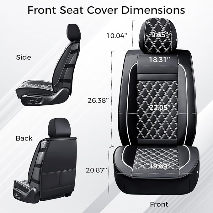 Huidasource Seat Cover 5 Layers, Car Seat Covers Full Set Faux Leather, Seat Covers for SUV, Side Open Design Airbag Pops Out