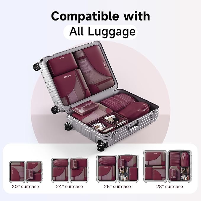 11 Set / 9 Set Packing Cubes for Travel,Gifts for Women Mom Kids,TSA Approved Bags for Makeup, Cosmetic, Toiletry, Organizers
