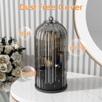YOOLENS Makeup Brush Holder with Lid 360 Rotating Clear Dustproof Make Up Organizers for Vanity Bathroom Countertop, Black