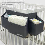 Hanging Baby Diaper Caddy, 3-in-1 Diaper Caddy Organizer Holder For Baby Crib, Nursery Organization Diaper Stacker Storage Fo