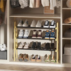 Stackable Shoe Rack Organizer, 3 Tier Shoe Rack for Closet, Bamboo Free Standing Shoe Storage, Shoe Stand for Front Door Entr