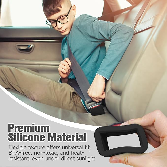 Morlike Silicone Buckle Holder Booster (Black, 4 Pack)