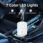 100ML Car Essential Oil Diffuser, Rechargeable Battery Powered, Cordless Portable Humidifier with 7 LED Color Changing Lights