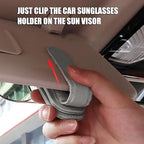 2 Pack Leather Car Visor Sunglass Holder, Magnetic Leather Glasses Eyeglass Hanger Clip for Car, Sunglass Clip Glasses Holder for Car Visor (Gray)