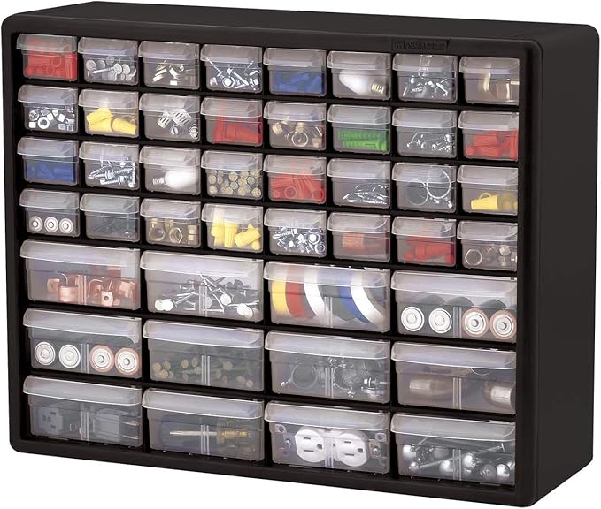 Akro-Mils 44-Drawer Plastic Drawer Storage Cabinet for Garage Organization, Bead Organizer, Building Bricks Storage, Teacher 
