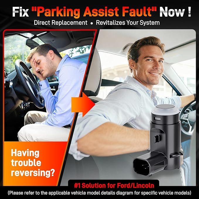 4PCS Parking Assist Sensor Compatible with 2009-2014 Ford F-150 & 2010-2014 Lincoln Mark LT, Replaces# 9L3Z-15K859-D, Rear PDC Reverse Backup Parking Aid Assist Sensor