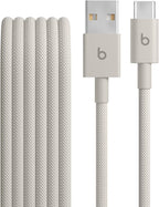 Beats USB-A to USB-C Woven Cable Fast Charging Durable and Tangle-Free Design Compatible Charger for Apple & Android Devices 