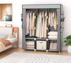 VTRIN Portable Closet Wardrobe for Hanging Clothes Closet with Cover, 3 Hanging rods, 6 Storage Shelves and Side Pocket, Diam