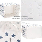 Sea Team Collapsible Canvas Fabric Storage Basket with Handles, Rectangle Waterproof Storage Bin, Box, Cube, Foldable Shelf B