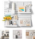 VUSIGN Pegboard Combination Wall Organizer Kit, 4 Pieces Pegboards and 17 Accessories Modular Hanging, Wall Mount Display Peg