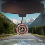 Wood Car Air Freshener — Handmade Car Air Freshener — Captain Shield Designed Fragrance Oil Diffuser in Wooden Gift Box — Aro