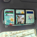 Summer Car Sun Visor Organizer Tactical Sunvisor Organizers with Zipper Storage Pouch Universal Accessories for Truck SUV,Summer Sea Turtle