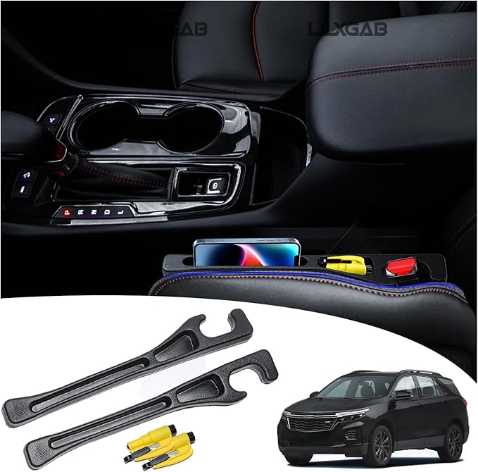 【Compatible with Chevy Equinox】 Seat Gap Filler,No Drop Seat Guard Compatible with Chevy Equinox,Drop Seat Guards for Cars(2Pcs),Emergency Keychain Car Escape Tool(2Pcs)