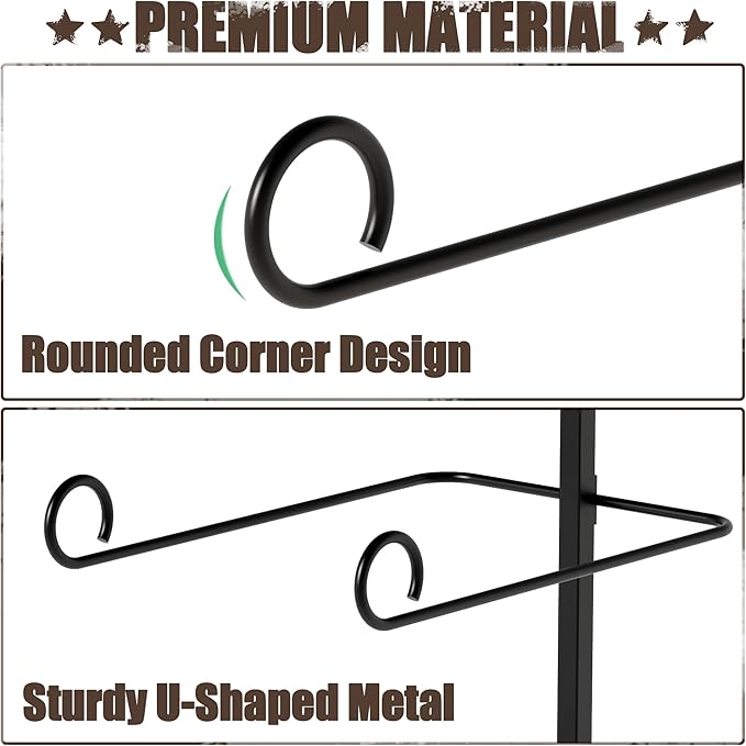 Alyoen Cowboy Hat Rack for Wall, Cowboy Hat Holder Wall Mount Holds Up to 6 Hats, Metal Hat Organizer Storage Hanger, Western