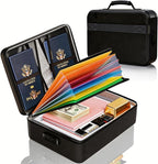 Fireproof Document Box (Soft-Shell) with Lock, 5200°F Fireproof & Water-Resistant File Organizer for Important Documents, Cer