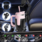 YUHENG Upgraded Cup Holder Phone Mount for Car - Permanent Screw-Fixed Base (No Wobble), Offset Space-Saving Design,Universal