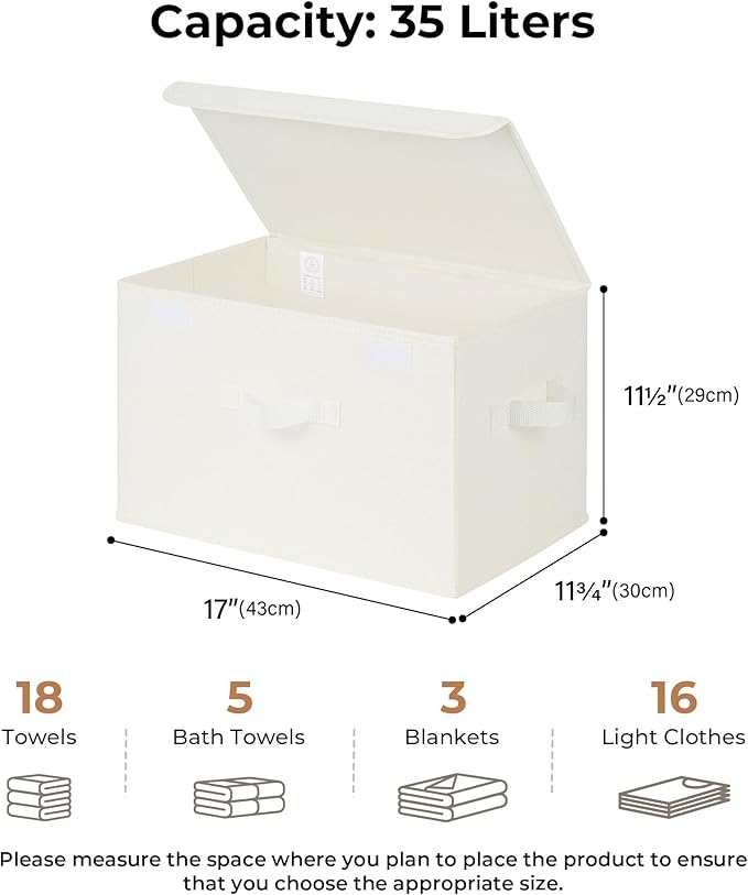 GRANNY SAYS Storage Bins with Lids, Fabric Storage Boxes, Closet Organizers and Storage, Storage Baskets for Shelves, Toy Box