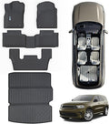 Floor Mats & Large Trunk Mat for 2016-2024 2025 Dodge Durango（Only Fit 6 Seats）-2nd Row Bucket Seat,TPE All Weather Protection 3 Rows Car Floor Liners with Large Cargo Liners