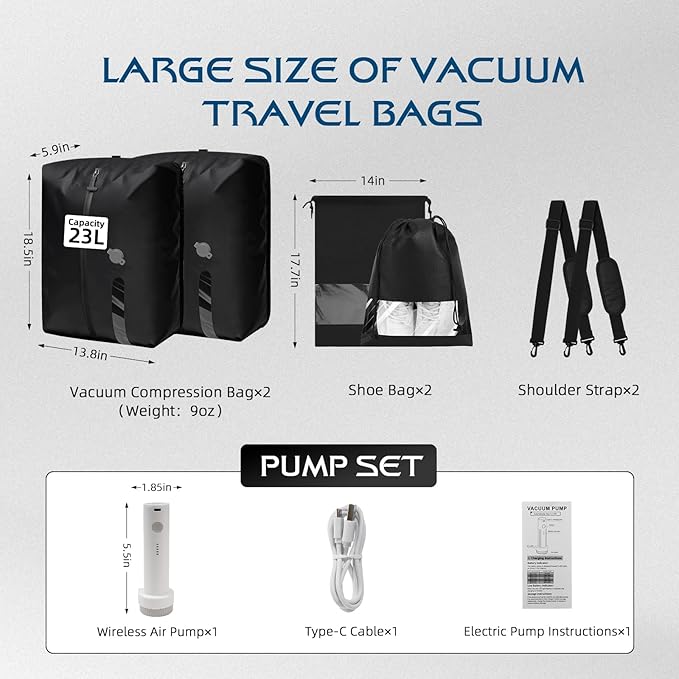 Vacuum Travel Bags With Pump,Vacuum Seal Bags For Clothing Travel,Ip67 Waterproof Vacuum Bags For Travel,Compression Packing 