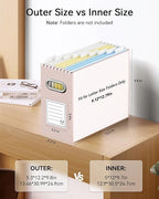 Oterri Cardboard File Organizer Box for Hanging File Folders Letter Size,File Box for Computer Desk,File Cabinet,Working Home