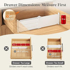 Lifewit 5" Tall 9 Pack Drawer Dividers, 30-47cm/11.5-18.5" Expandable Drawer Divider for Clothes, Adjustable Dresser Drawer O