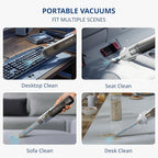 Car Vacuum 15KPa Handheld Vacuum Cordless, Portable Vacuum Cleaner with HEPA Filter, 2 Suction Modes, Type-C Charging, Lightw