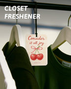 Trendy Peach Lemon Orange Cherry Christian Car Air Freshener 4 Pcs, Cute Fruits Religious Hanging Air Freshener for Cars Clos