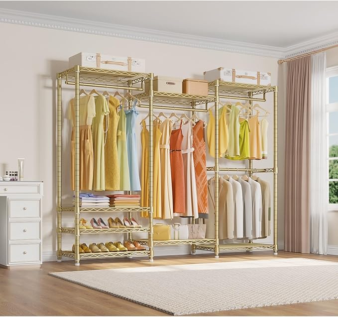 VIPEK V5 Portable Closet Wardrobe Heavy Duty Clothes Rack, Freestanding Metal Clothing Racks Custom Closet Racks with 8 Adjus